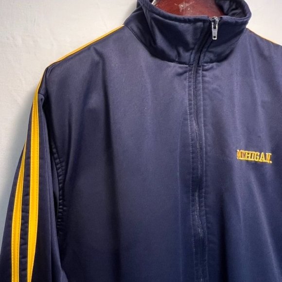 Michigan U of M track jacket Medium Vintage Steve &‎ Barrys Mens maize blue - Picture 4 of 11